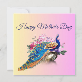 Beautiful Peacock Mother's Day Card