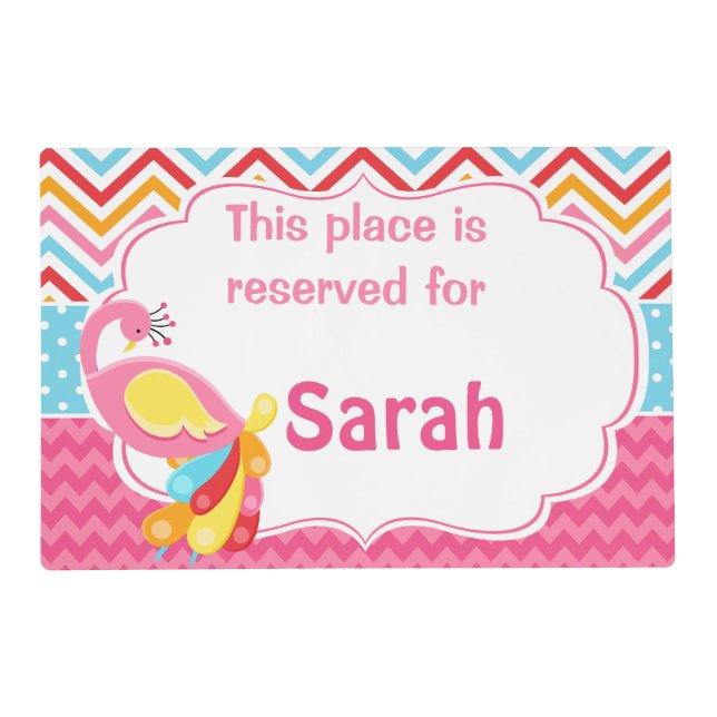 Beautiful Peacock Pattern Placemat (Front)