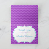 Beautiful Peacock Purple Chevron Bridal Shower Thank You Card (Inside)