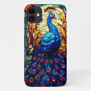 Beautiful Peacock Stained Glass Wildlife Art iPhone 11 Case
