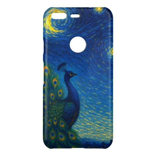 Beautiful Peacock Starry Night Phone Case (Back)