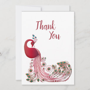 Beautiful Peacock Thank You Card