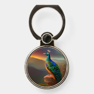 Beautiful Peacock welcomes the Day Phone Ring Stand