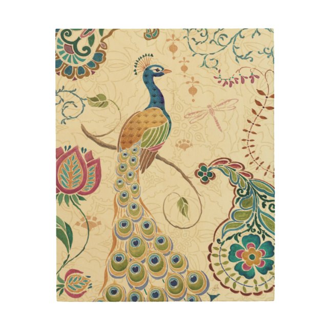 Beautiful Peacock Wood Wall Art (Front)