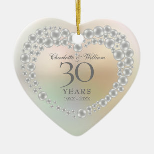 30th wedding anniversary christmas ornament