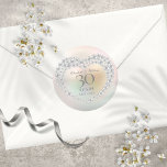 Beautiful Pearl 30th Anniversary Classic Round Sticker<br><div class="desc">Featuring a beautiful pearl and pearls heart,  this chic 30th wedding anniversary sticker can be personalised with your special pearl anniversary information on a pearl background. Designed by Thisisnotme©</div>
