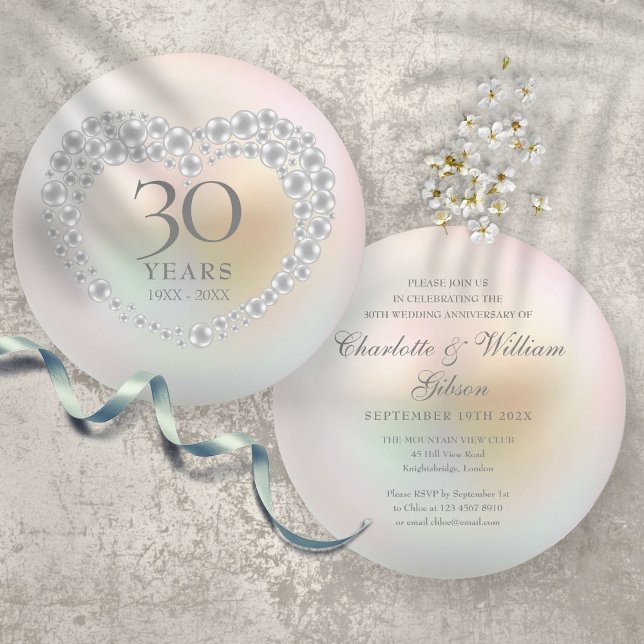 Beautiful Pearl 30th Anniversary Invitation (Creator Uploaded)