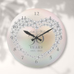 Beautiful Pearl 30th Anniversary Large Clock<br><div class="desc">Featuring a beautiful pearl,  this chic 30th wedding anniversary clock can be personalised with your special pearl anniversary information on a pearl background. Designed by Thisisnotme©</div>