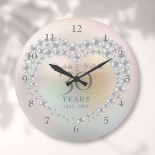 Beautiful Pearl 30th Anniversary Large Clock