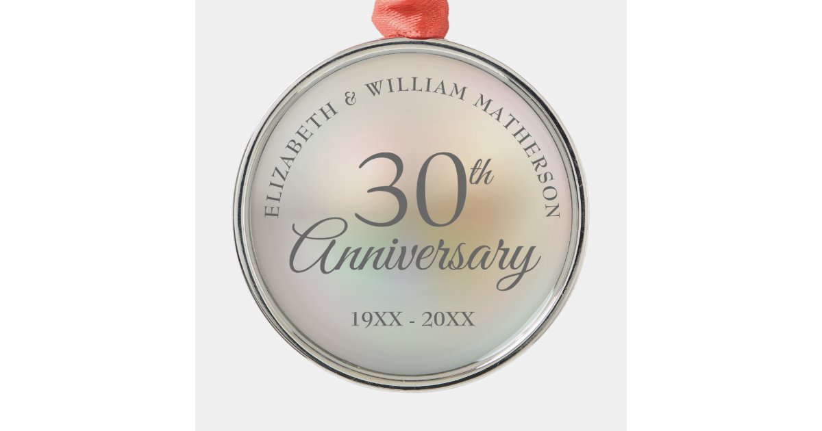 Beautiful Pearl 30th Anniversary Metal Ornament | Zazzle