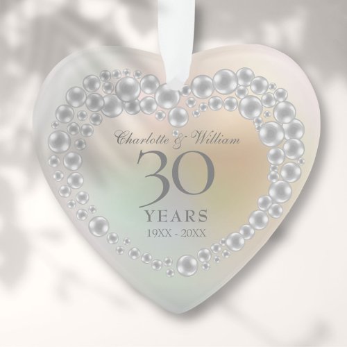 Beautiful Pearl 30th Anniversary Ornament