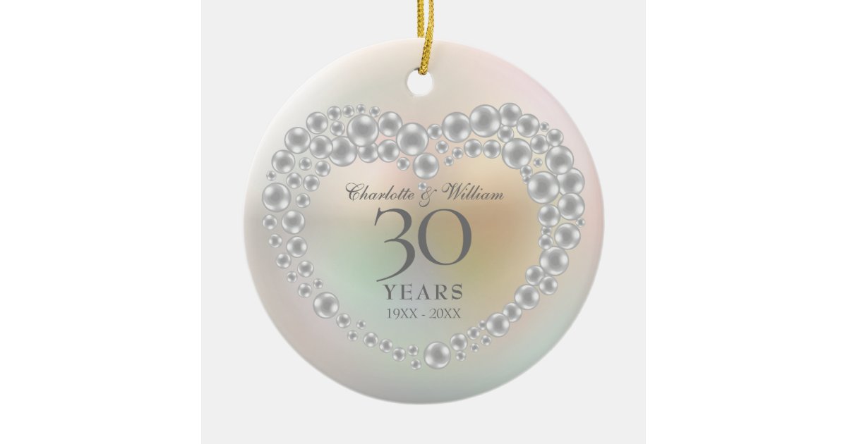 Beautiful Pearl 30th Anniversary Photo Ceramic Ornament | Zazzle