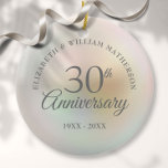 Beautiful Pearl 30th Anniversary Photo Ceramic Ornament<br><div class="desc">Featuring a beautiful pearl,  this chic 30th wedding anniversary keepsake can be personalised with your special pearl anniversary information on a pearl background and your photo on the reverse. Designed by Thisisnotme©</div>