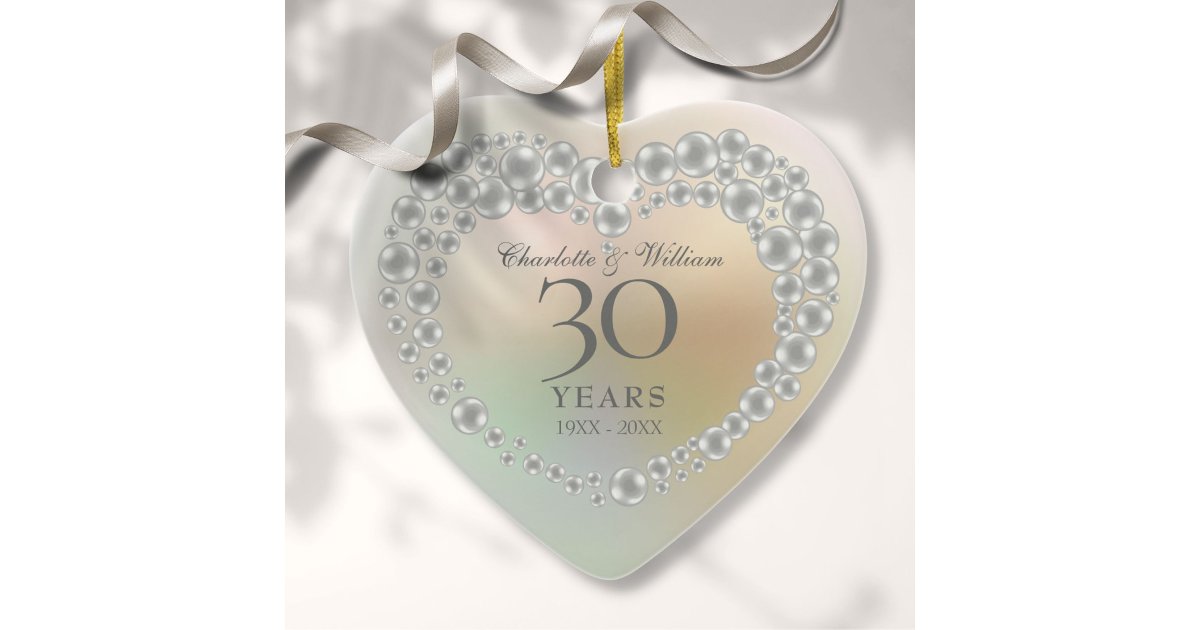 Beautiful Pearl 30th Anniversary Photo Ceramic Ornament | Zazzle