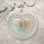 Beautiful Pearl 30th Wedding Anniversary Ceramic Ornament<br><div class="desc">Featuring a beautiful pearl,  this chic 30th wedding anniversary keepsake can be personalised with your special pearl anniversary information on a pearl background. Designed by Thisisnotme©</div>