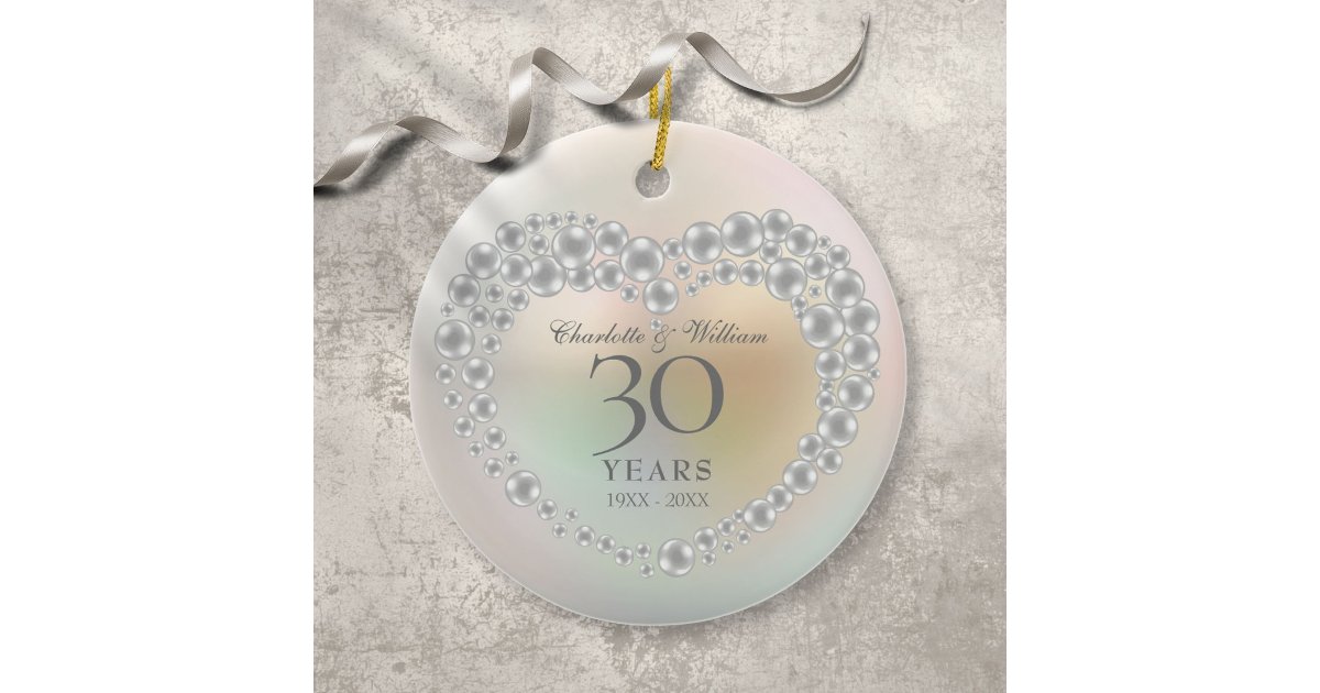 Beautiful Pearl 30th Wedding Anniversary Ceramic Ornament | Zazzle