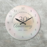 Beautiful Pearl 30th Wedding Anniversary Large Clock<br><div class="desc">Featuring a beautiful pearl,  this chic 30th wedding anniversary clock can be personalized with your special pearl anniversary information on a pearl background. Designed by Thisisnotme©</div>