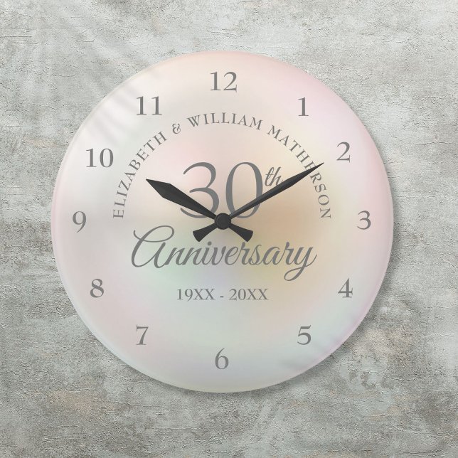 Beautiful Pearl 30th Wedding Anniversary Large Clock (Beautiful Pearl 30th Wedding Anniversary Large Clock)