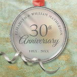 Beautiful Pearl 30th Wedding Anniversary Metal Ornament<br><div class="desc">Featuring a beautiful pearl,  this chic 30th wedding anniversary keepsake can be personalized with your special pearl anniversary information on a pearl background. Designed by Thisisnotme©</div>