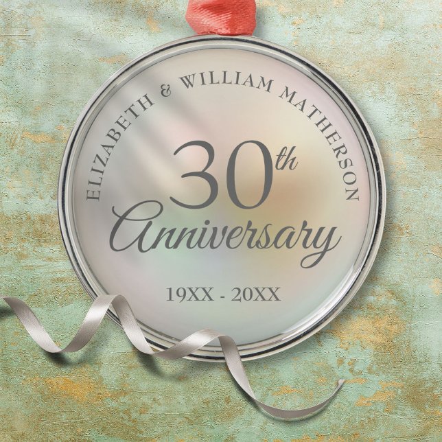 Beautiful Pearl 30th Wedding Anniversary Metal Ornament (Beautiful Pearl 30th Wedding Anniversary Metal Ornament)