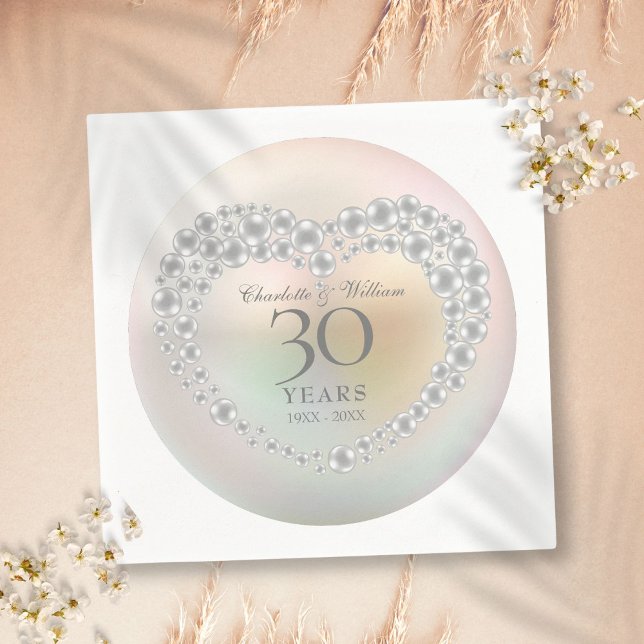 Beautiful Pearl 30th Wedding Anniversary Napkins (Beautiful Pearl 30th Wedding Anniversary Napkins)
