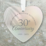 Beautiful Pearl 30th Wedding Anniversary Ornament<br><div class="desc">Featuring a beautiful pearl,  this chic 30th wedding anniversary keepsake can be personalized with your special pearl anniversary information on a pearl background. Designed by Thisisnotme©</div>