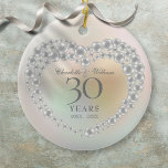 Beautiful Pearl 30th Wedding Anniversary Photo Ceramic Ornament<br><div class="desc">Featuring a beautiful pearl,  this chic 30th wedding anniversary keepsake can be personalized with your special pearl anniversary information on a pearl background and your photo on the reverse. Designed by Thisisnotme©</div>