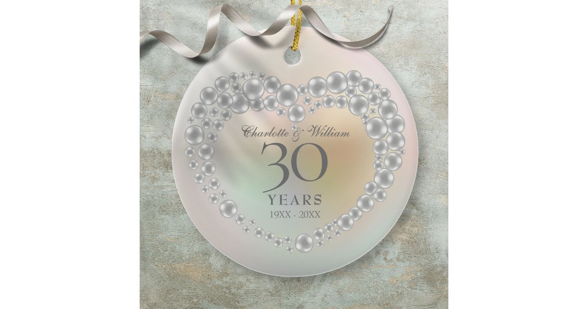 Beautiful Pearl 30th Wedding Anniversary Photo Ceramic Ornament | Zazzle