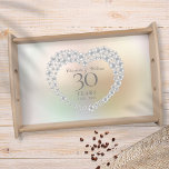 Beautiful Pearl 30th Wedding Anniversary  Serving Tray<br><div class="desc">Featuring a beautiful pearl,  this chic 30th wedding anniversary keepsake can be personalized with your special pearl anniversary information on a pearl background. Designed by Thisisnotme©</div>