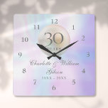 Beautiful Pearl 30th Wedding Anniversary Square Wall Clock<br><div class="desc">Featuring a beautiful pearl,  this chic 30th wedding anniversary clock can be personalized with your special pearl anniversary information on a pearl background. Designed by Thisisnotme©</div>