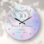 Beautiful Pearl Heart 30th Anniversary Large Clock