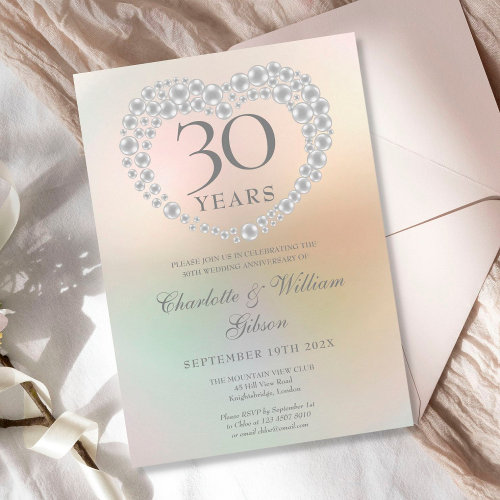 Beautiful Pearl Heart 30th Wedding Anniversary