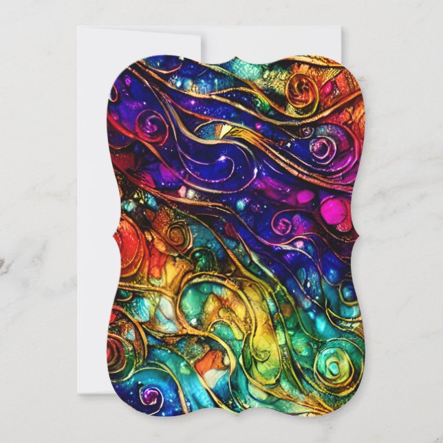 Beautiful Pearlescent Marble Stone Background Note Card (Front)
