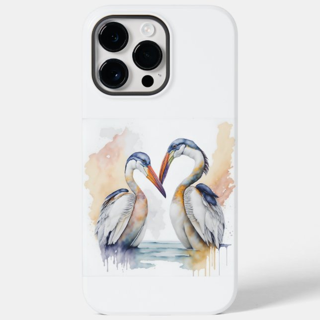 Beautiful Pelican Couple, Pelican Love Bonds Case-Mate iPhone Case (Back)