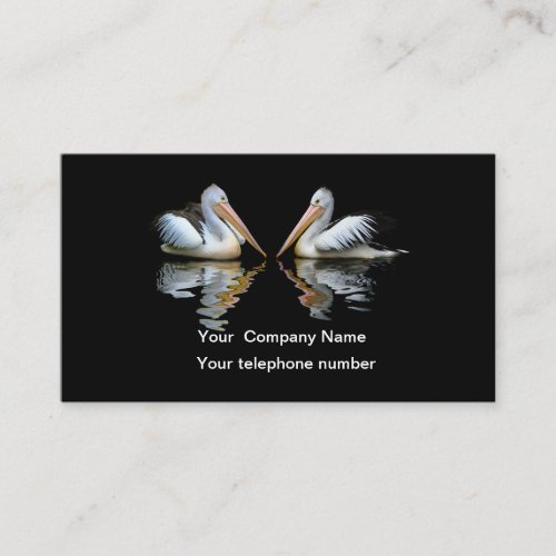 Beautiful pelicans black custom business card