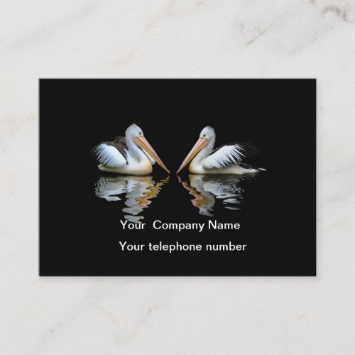 Beautiful pelicans black custom business card