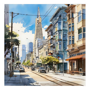 Beautiful pen and ink sketch of San Francisco Acrylic Print