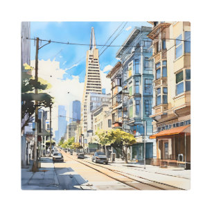 Beautiful pen and ink sketch of San Francisco Metal Print