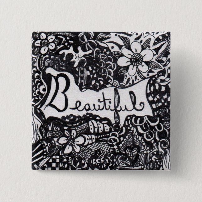 Beautiful Pen Pinback Button (Front)