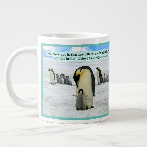 Beautiful Penguin Scripture 1 John 416 Giant Coffee Mug