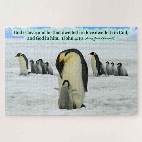 Beautiful Penguin Scripture 1 John 416 Jigsaw Puzzle