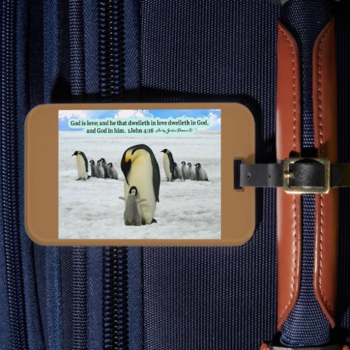 Beautiful Penguin Scripture 1 John 416 Luggage Tag