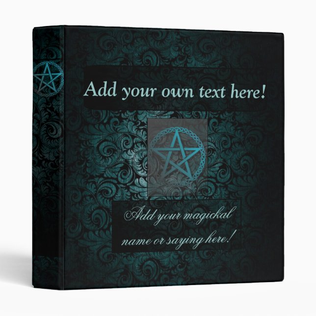 Beautiful pentacle book of shadows/grimoire binder (Front/Spine)