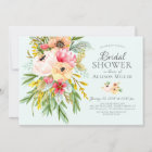 Beautiful Peonies Floral Bridal Shower Invitations