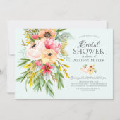 Beautiful Peonies Floral Bridal Shower Invitations (Front)
