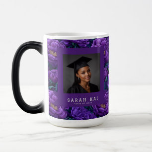 Beautiful Peonies Floral Graduate Coffee Color Morph Mug