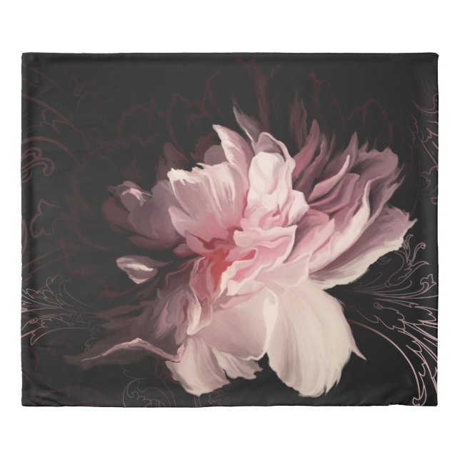 Beautiful peony flower duvet cover (Front)
