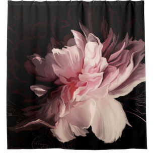 Beautiful peony flower shower curtain