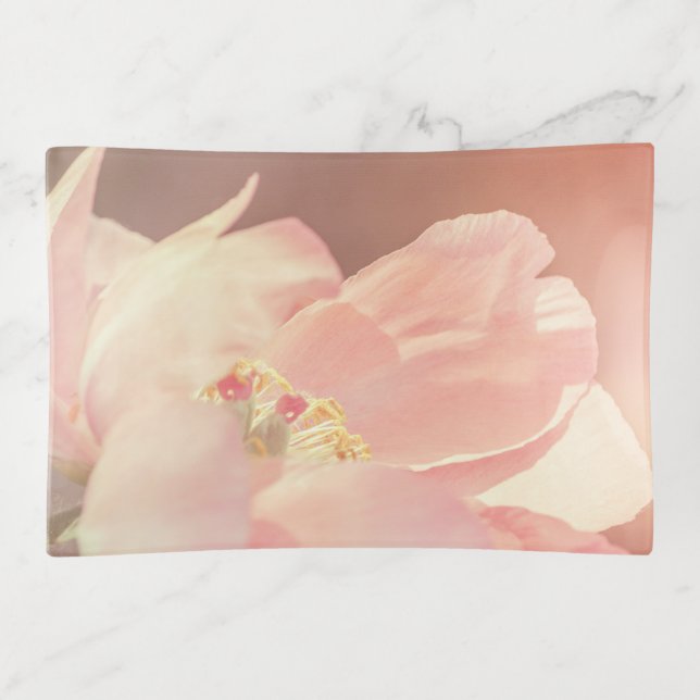 Beautiful Peony Flowers Pink Peonies Trinket Tray (Front)