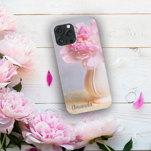 Beautiful Peony In Farm Vase Personalize iPhone 13 Pro Max Case